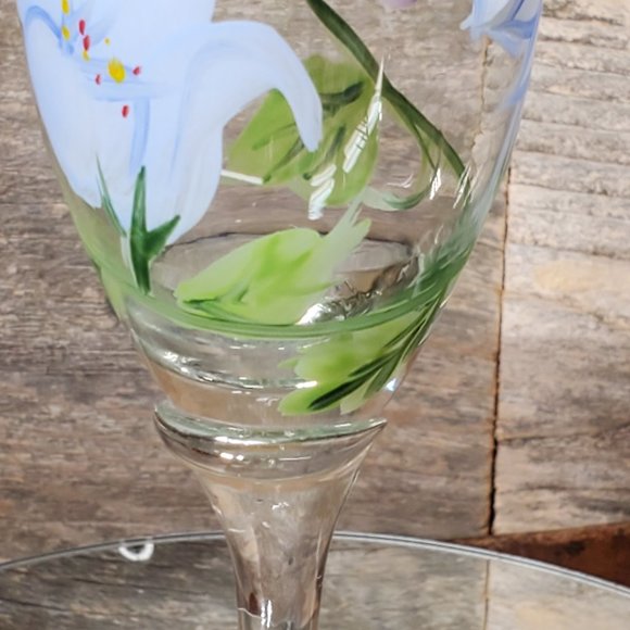 Handpainted Tulip Champagne Glass #1 - Picture 8 of 11